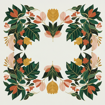 Botanical design from the Nature & Botanical Rhythms gallery, 18 x 24" vertical print.