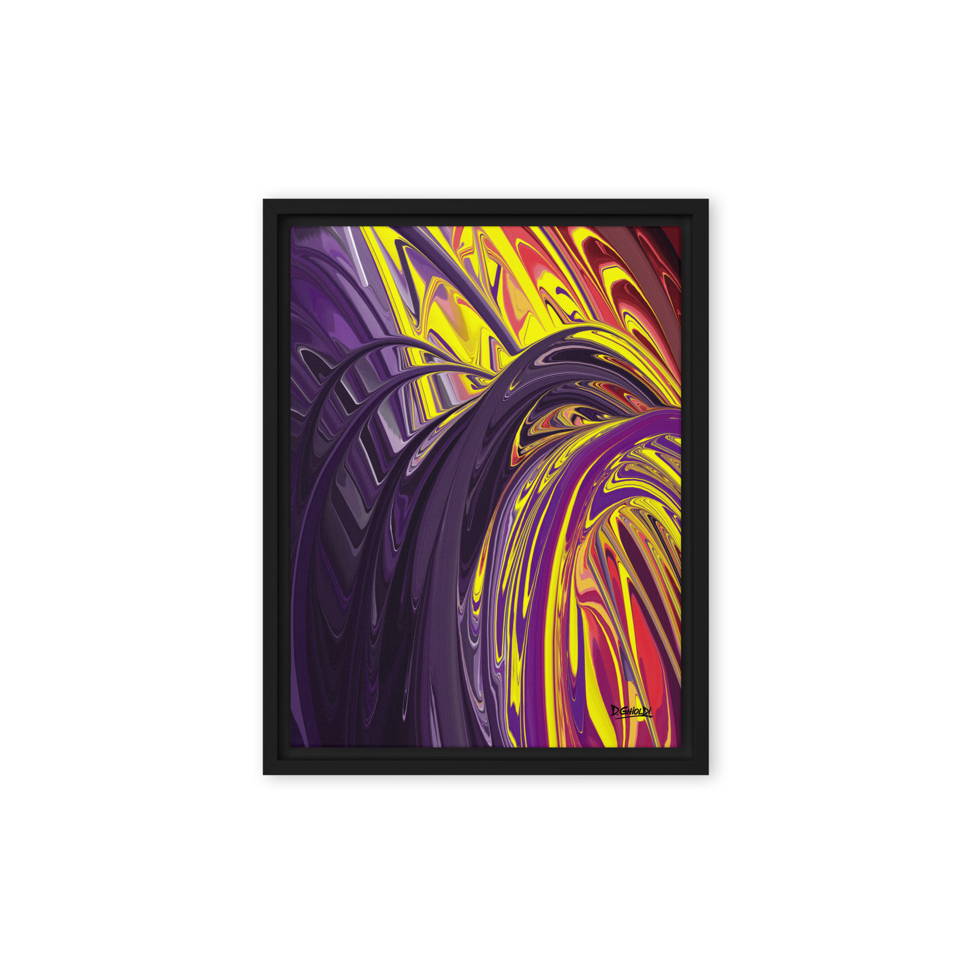 Chromatic Magnetic Arches - Framed canvas