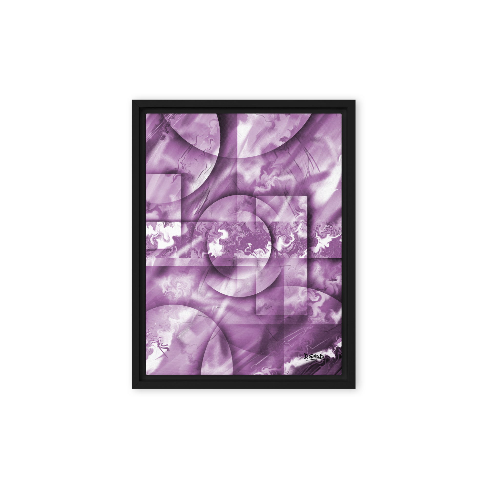 Ethereal Violet Geometry - Framed Canvas - Image 2