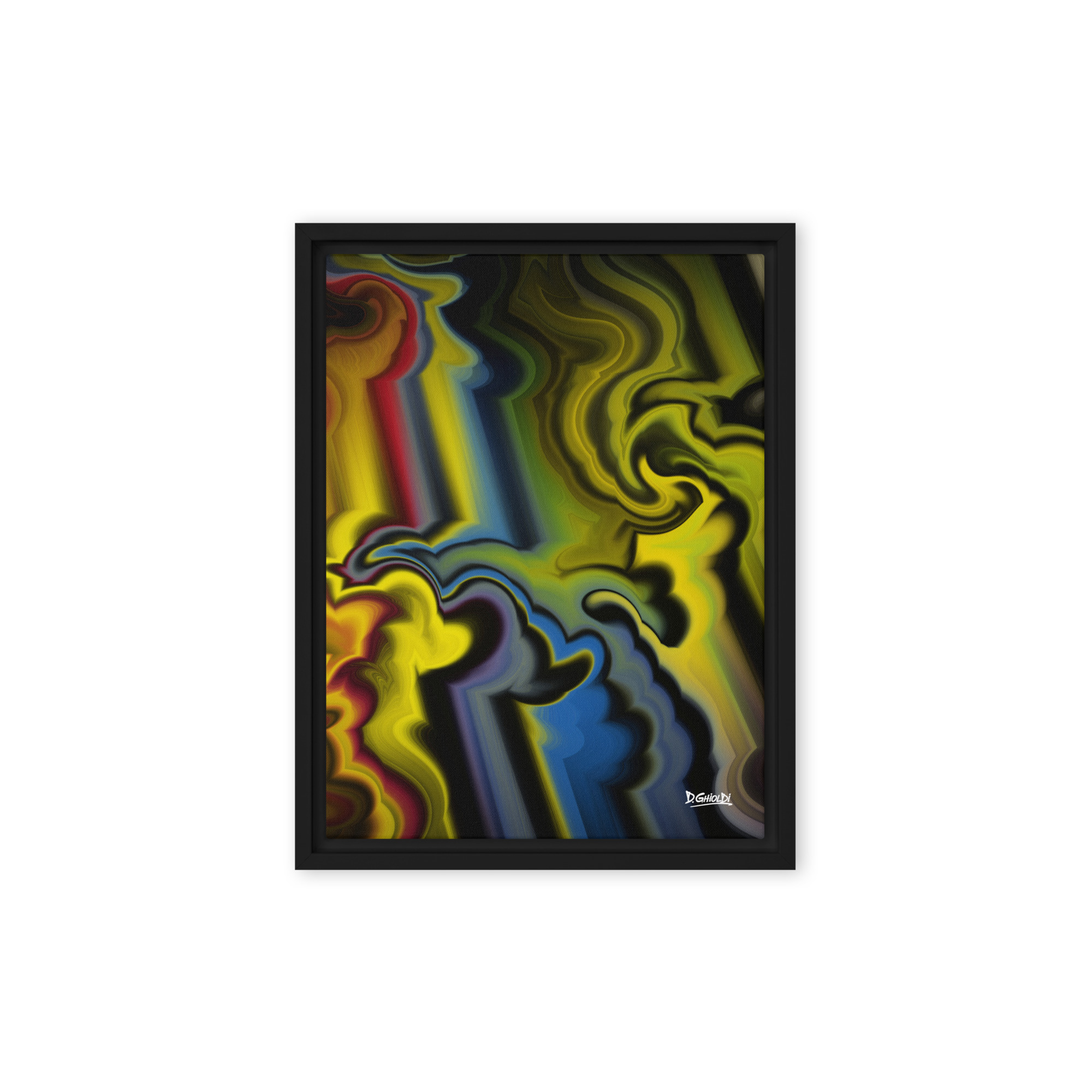 Neon Fluidity - Framed Canvas - Image 2