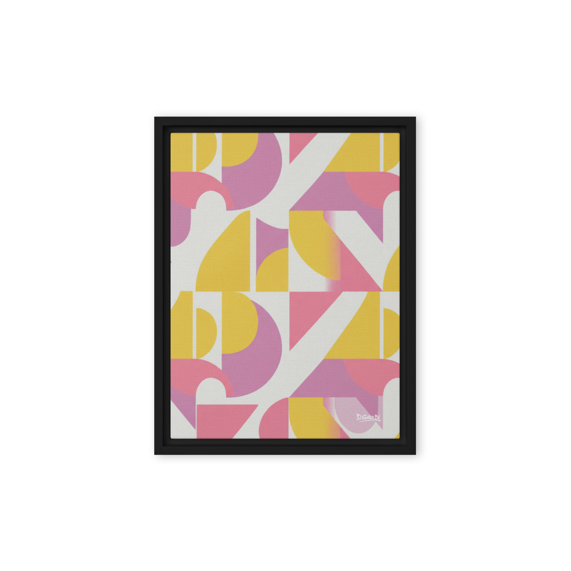 Vibrant Curvature - Retro-Futuristic Framed Canvas - Image 2