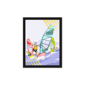 The Windsurf Adventure: Ocean Breeze - 'Los Monitos' Collection - Framed canvas