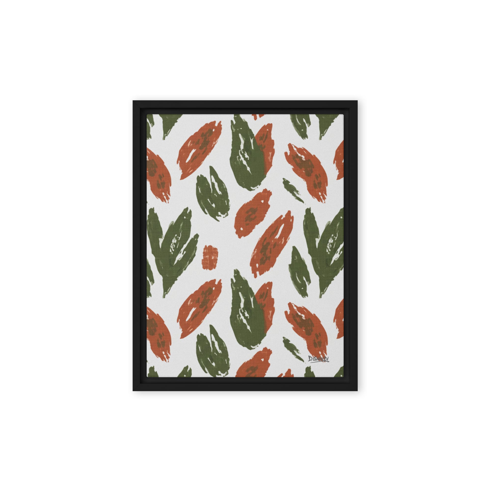 Earthy Brushstroke Leaves Canvas Abstract Botanical Art | Ghioldi Rosano - Image 2