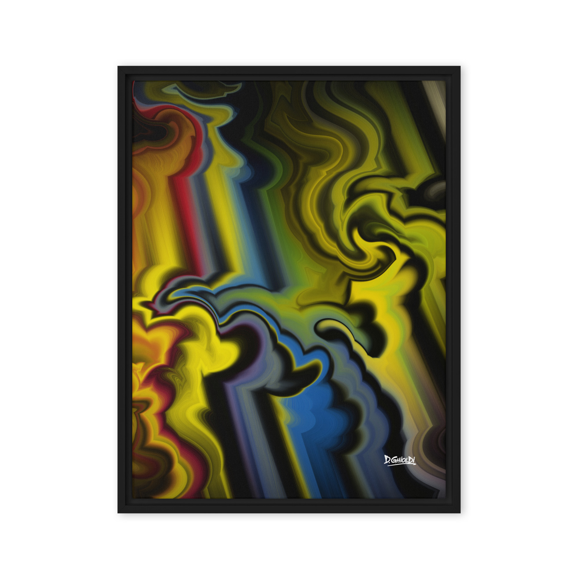 Neon Fluidity - Framed Canvas - Image 3