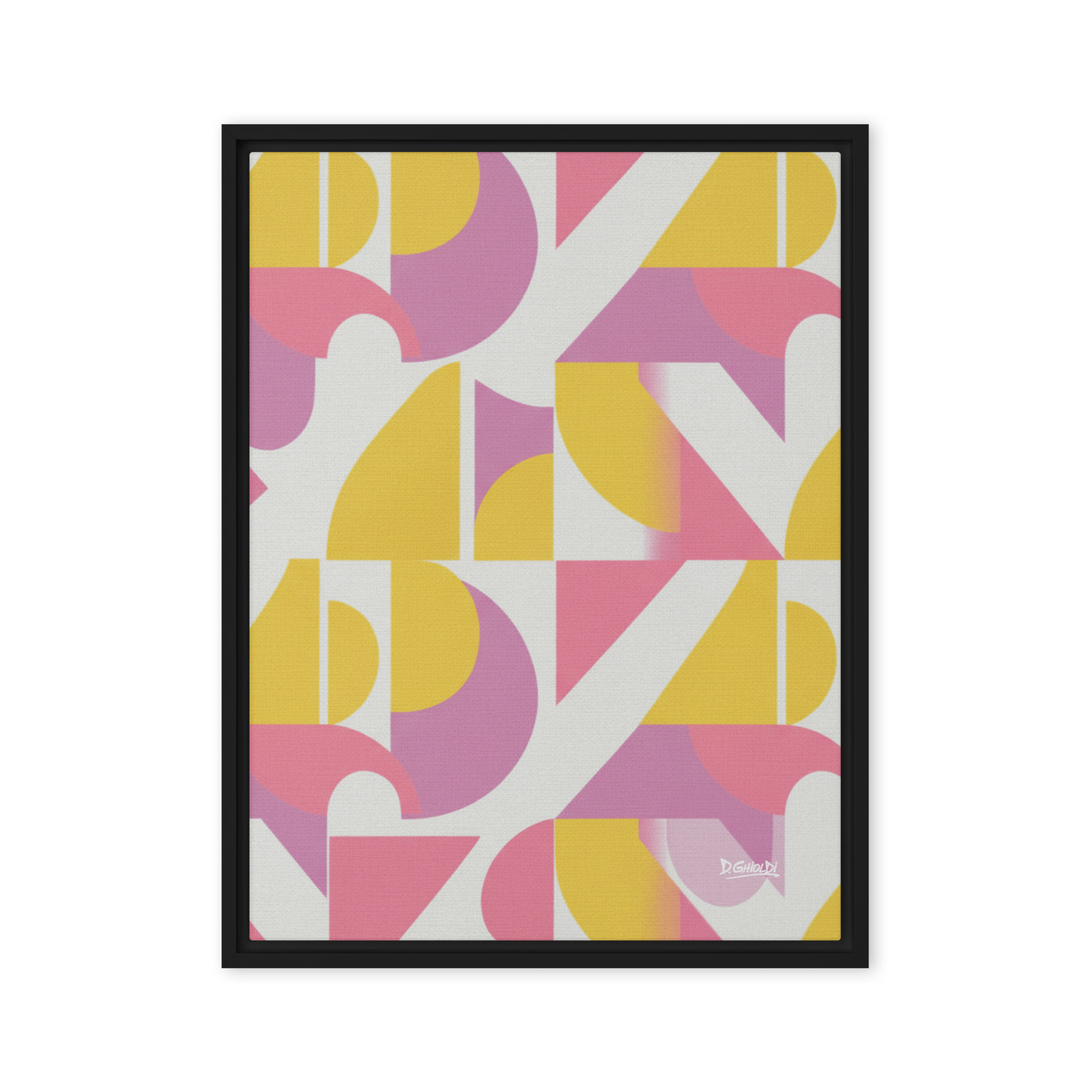 Vibrant Curvature - Retro-Futuristic Framed Canvas - Image 3