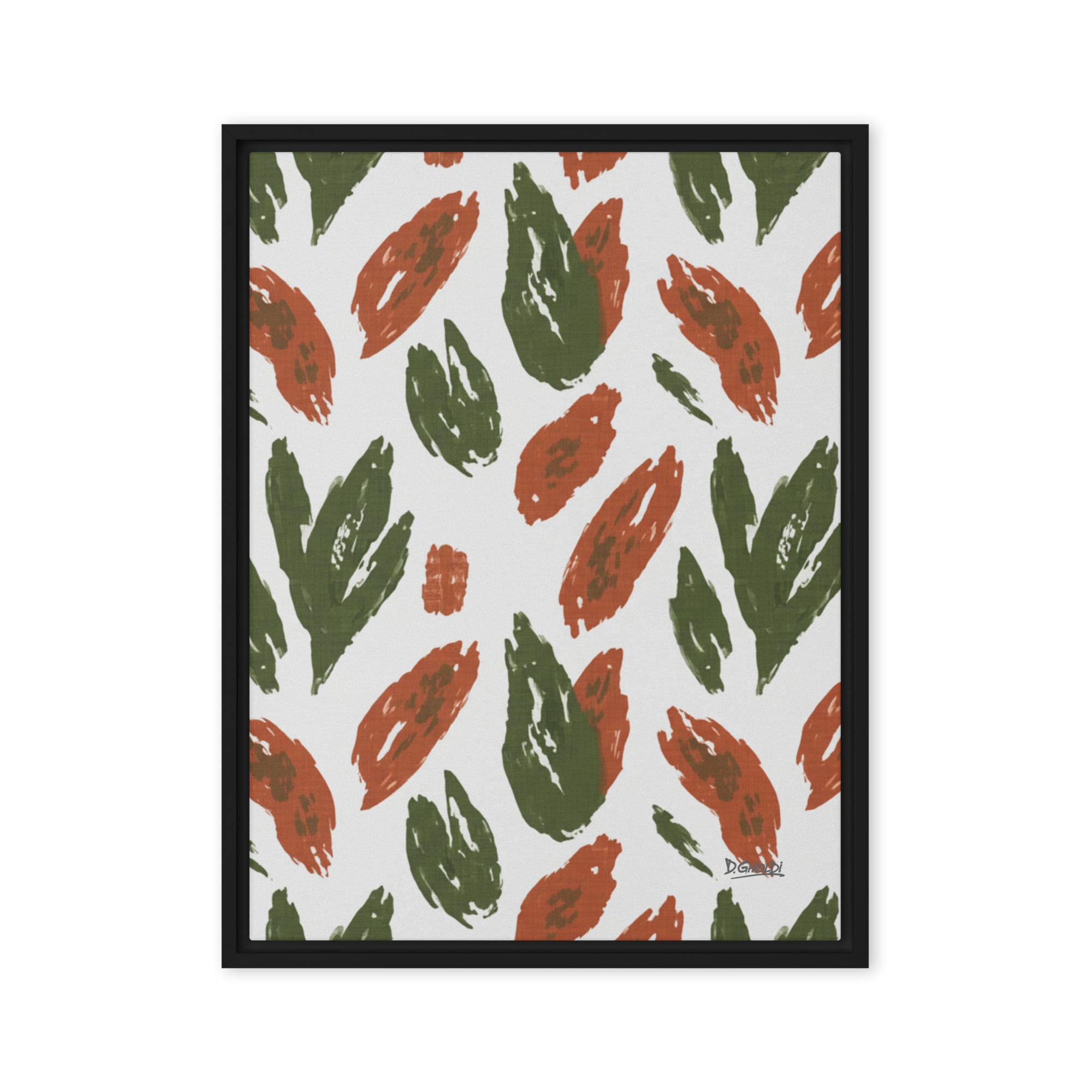 Earthy Brushstroke Leaves Canvas Abstract Botanical Art | Ghioldi Rosano - Image 3