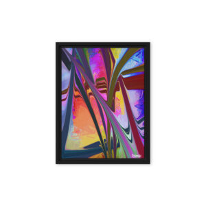 Abstract digital painting Hyperspace Pathways showing a cosmic tunnel with glowing blue and purple light rays by Ghioldi Rosano.