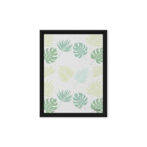 Serene Palm Monstera Canvas - Minimalist Pastel Art | Ghioldi Rosano Framed canvas