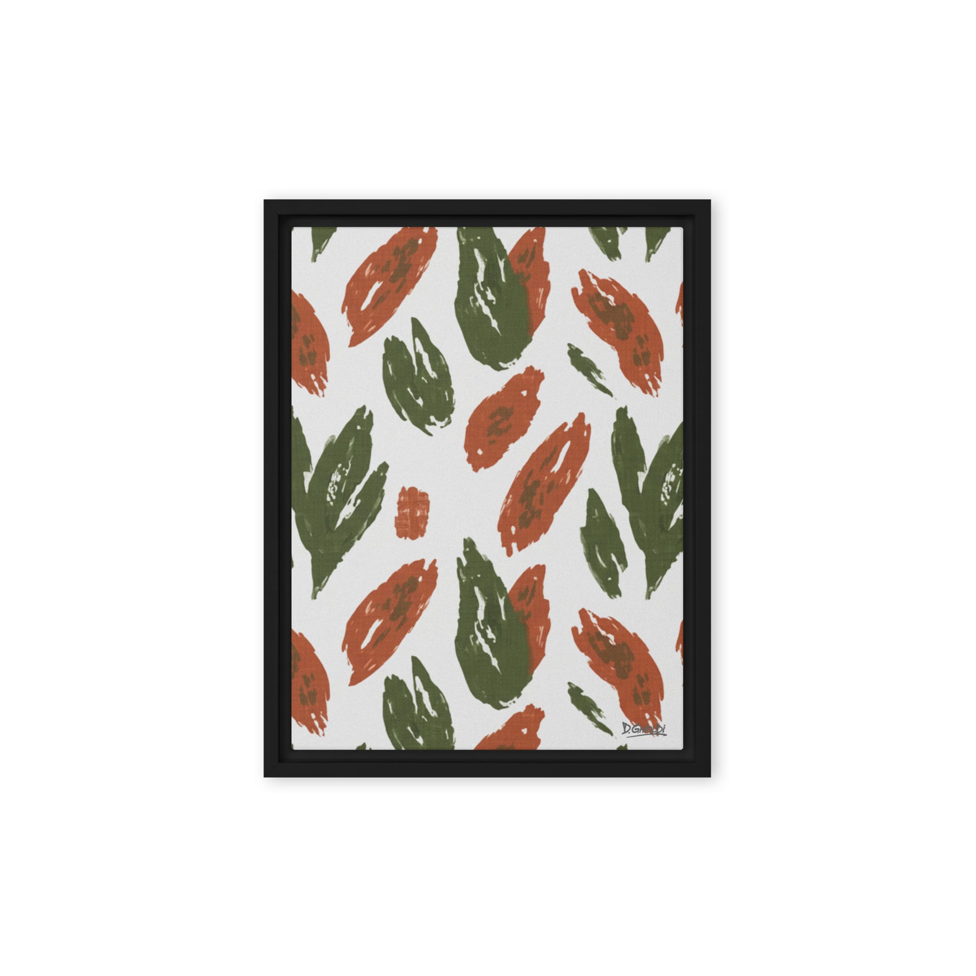Earthy Brushstroke Leaves Canvas Abstract Botanical Art | Ghioldi Rosano