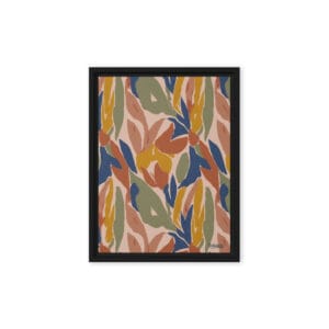 Abstract Floral Harmony - Modern Earth Tone Framed Canvas Art | Ghioldi Rosano
